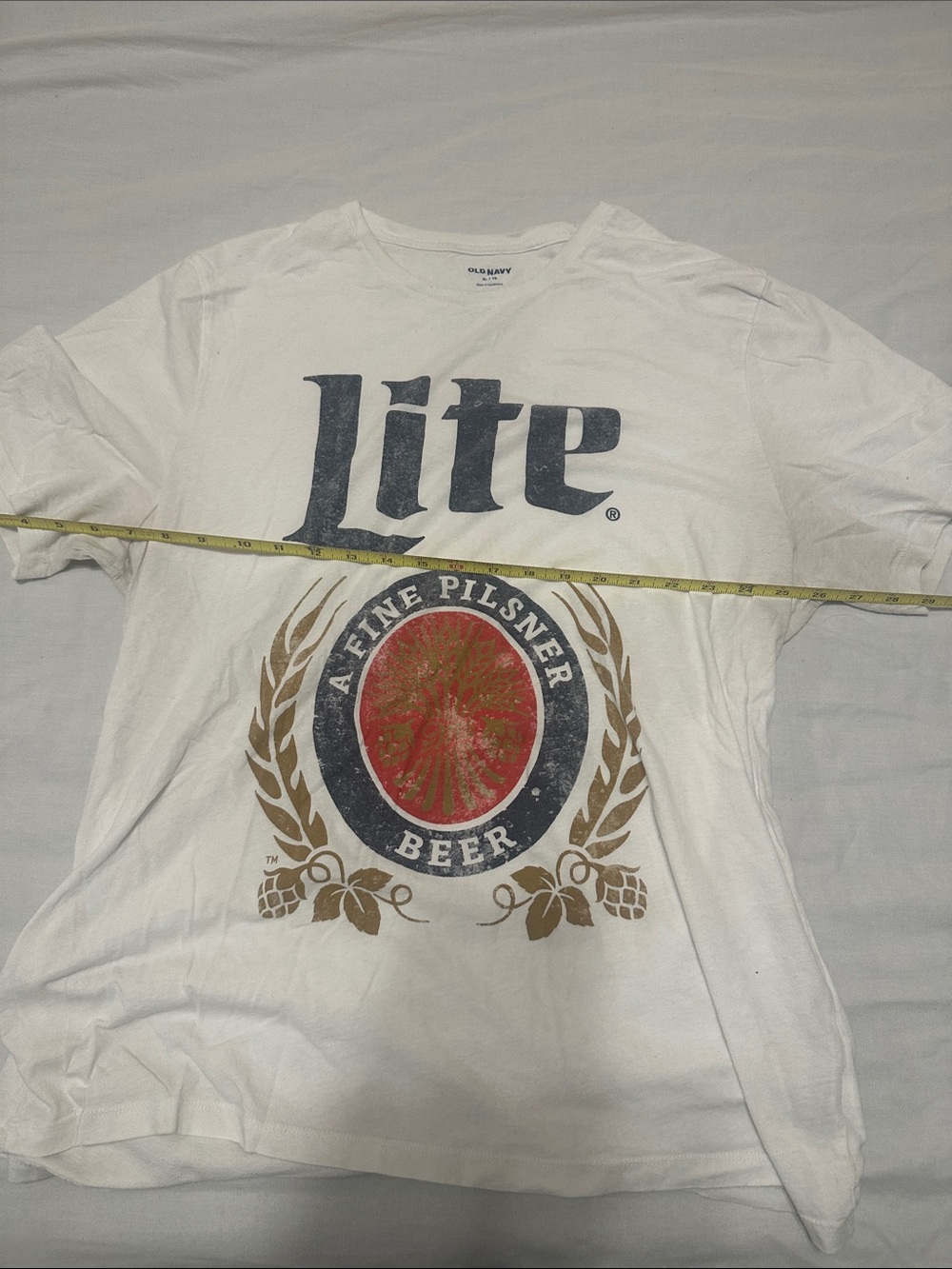 Old Navy White Crewneck Logo Tee